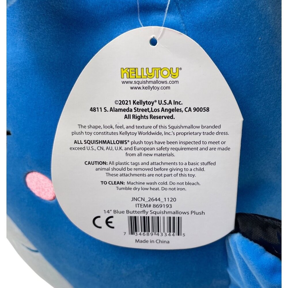 Squishmallows Original Waverly the Blue Butterfly 14" Stuffed Plush Toy - Picture 5 of 10